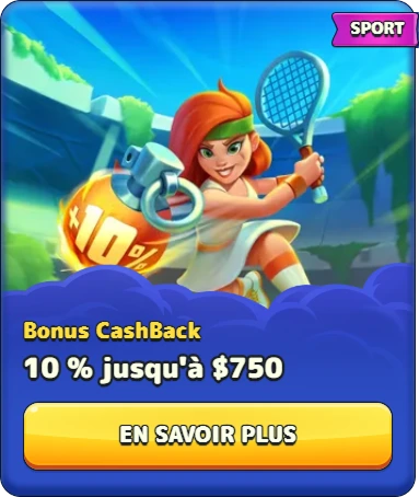 Cashback sport : 10 % jusqu’à 750 $ avec joueuse de tennis et raquette