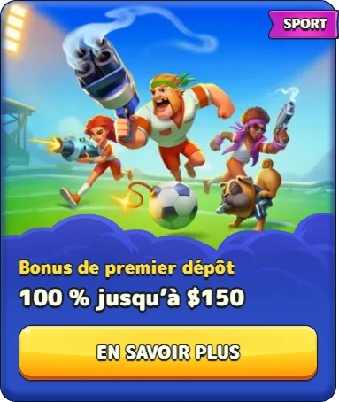 Bonus sport premier dépôt : 100 % jusqu’à 150 $ avec personnages sportifs